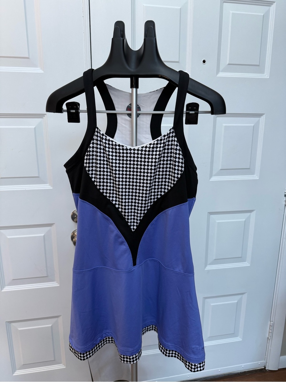 bolle Black and Purple Checkerboard Tennis Dress and matching jacket set